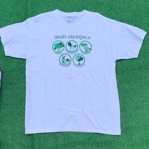 Irish Olympics Graphic Tee - White with Green Print